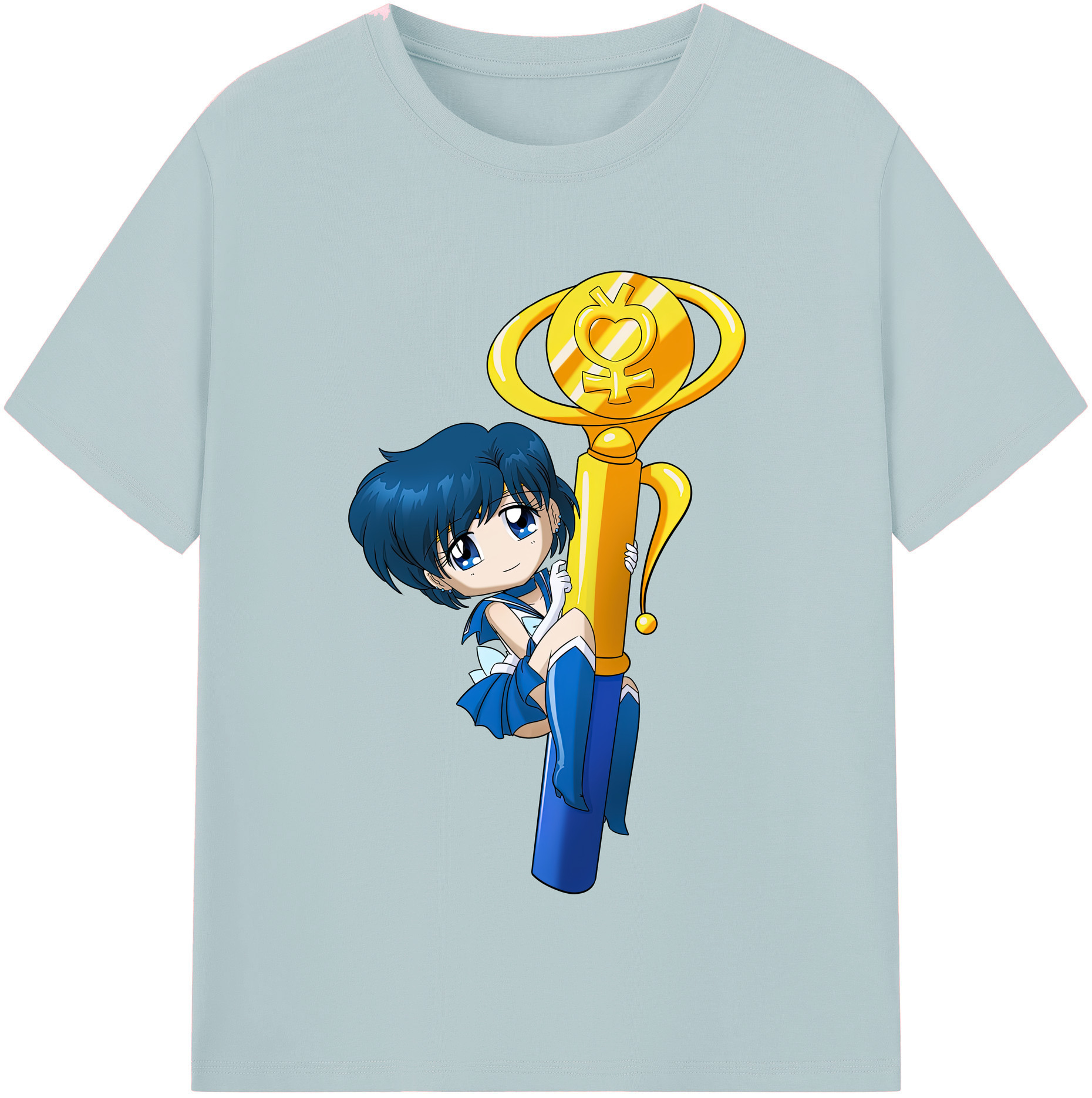 （画像用） 美少女戦士セーラームーン 水野 亜美 みずの あみ Sailor Moon Mizuno Ami 綿100％半袖Tシャツ（フロントプリント）